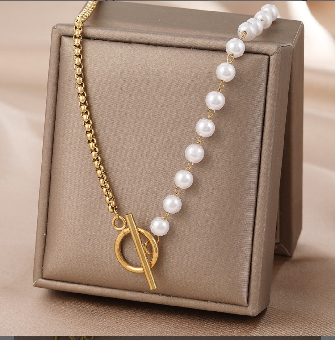 Set Perla - Collana e braccialetto di perle - ORO oppure ARGENTO